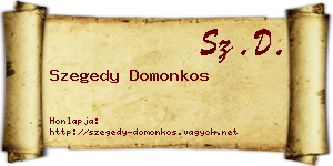 Szegedy Domonkos névjegykártya
